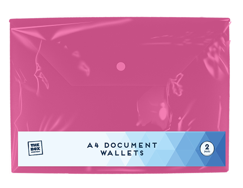 A4 Document Wallets - 2 Pack