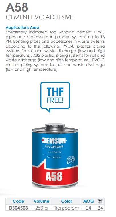 A58 RIGID PVC ADHESIVE 250ML (24)