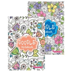 A5 Lined Doodle Notebook 2 Asst
