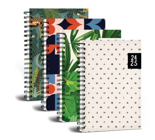 A5 Spiral WTV Pattern Academic Diary 2024-25