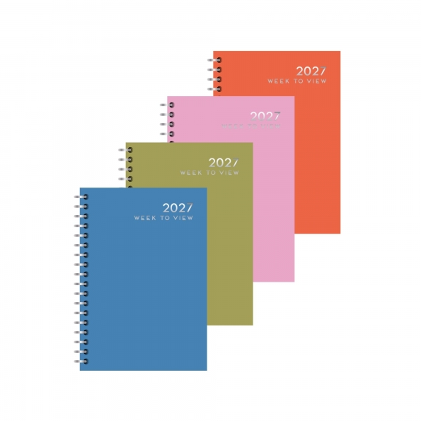 A5 WTV Colour Block Spiral Diary in CDU