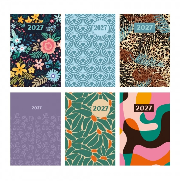 A5 WTV Graphic Patterned Diary , 6 Asst in CDU