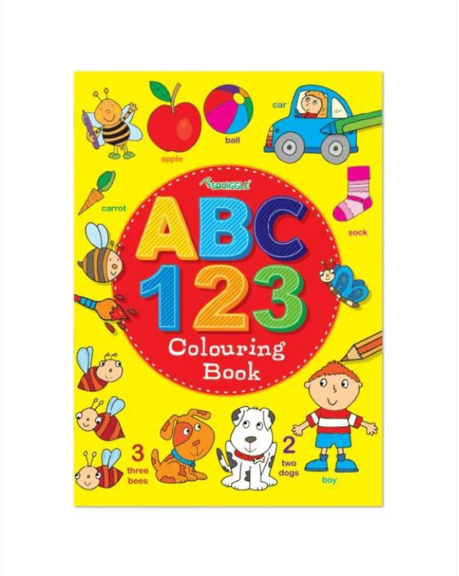 ABC 123 Colouring Book Childrens Fun Home School Activity Book