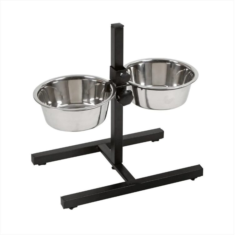 Adjustable Pets Cats/Dogs Dinner Stand Tray Large 2QT