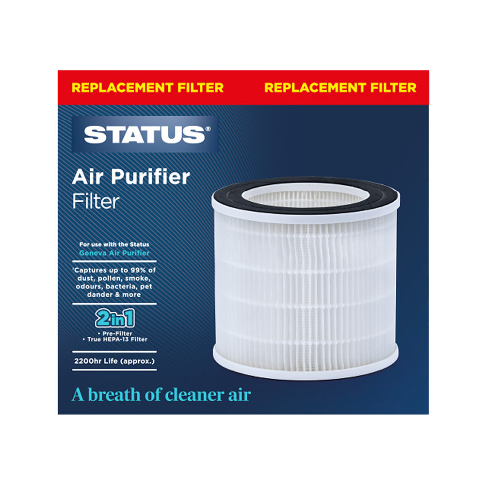 Air Purifier Replacement Filter To Suit Geneva - White - 1pk in Glossy Retail Box - 6pc per Outer Box