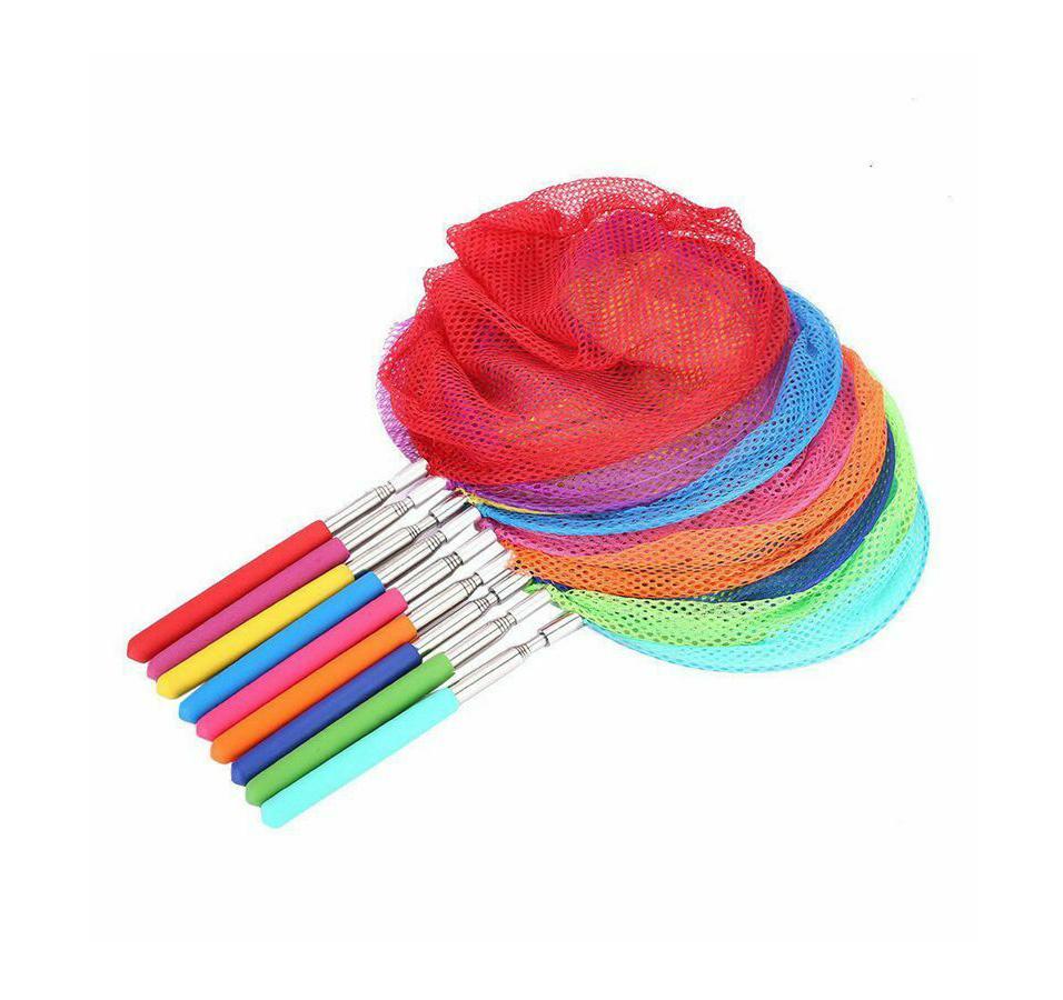 Assorted Colour Adjustable Fish Nets Children Fun Outdoors Stainless Steel Handle