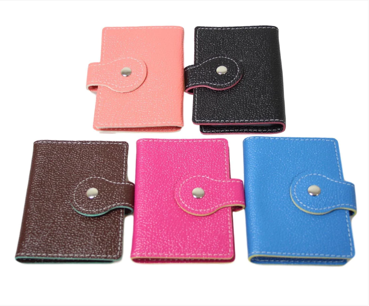 Assorted Colour Credit Card Pouch Pocket Size Unisex Holds 20 Cards 10cm x 8cm