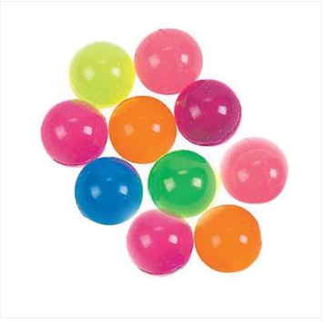 Assorted Colours Big Bouncy Balls Neon Kids Fun Play Jet Ball Jar
