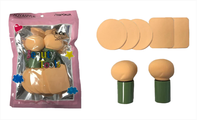 Assorted Make Up Powder Foundation Sponge Pack of 7 Assorted Colours