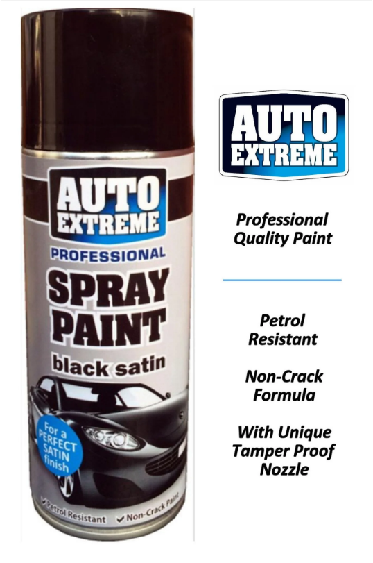 Auto Extreme Spray Paint Black Satin 400ml