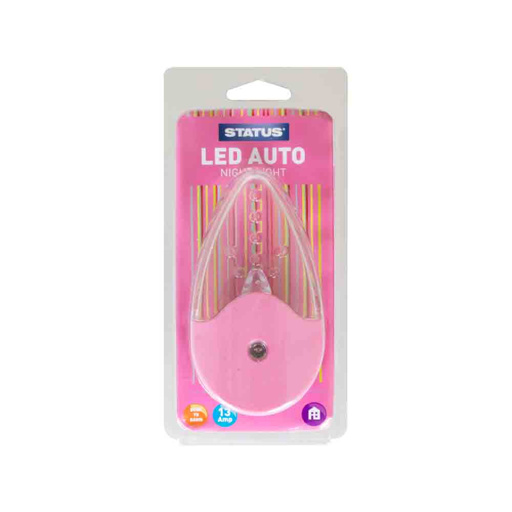 Auto Night Light - LED - Light Pink - 1 pk - in a Clam Shell