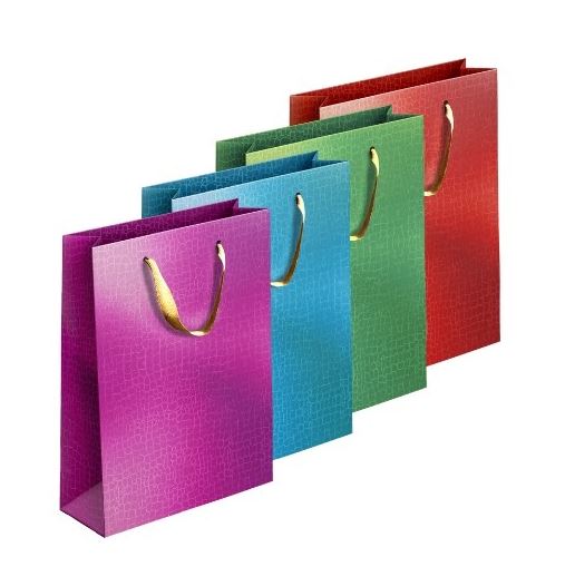 Embossed Metallic Giftbag Medium, 18x23x10cm