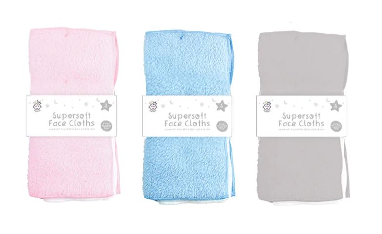 Baby Face Cloths - 3 Pack