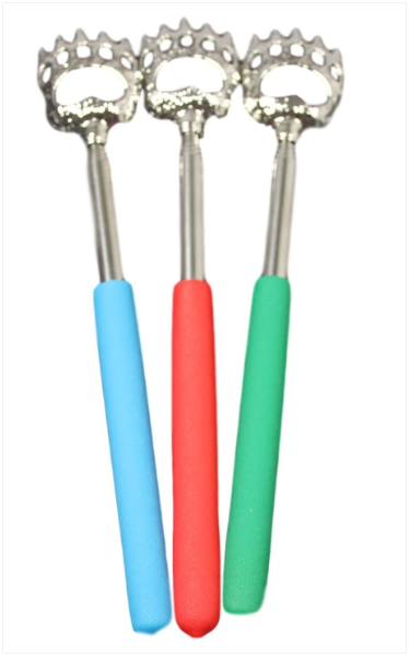 Back Scratcher Metal Telescopic Extendable Eagle Claw 3 Assorted Colours