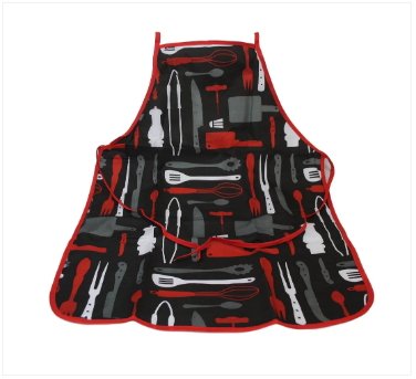 Baking Cooking Apron Black Cutlery Print Mens Womens Apron One Size