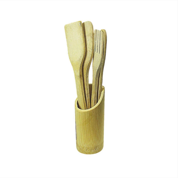 Bamboo Utensil Wooden Spoon Kitchen Set of 5
