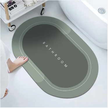 Bathroom Absorbent Bath Mat Long Oval 59cm Assorted Designs and Colours