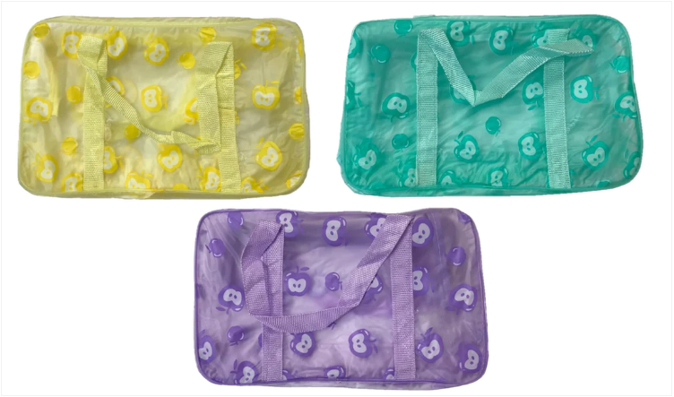 Bathroom Make-up Toiletry Travel Bag with Handles Frosted Apple Print 28 x 17 x 6.5 cm Assorted Colours