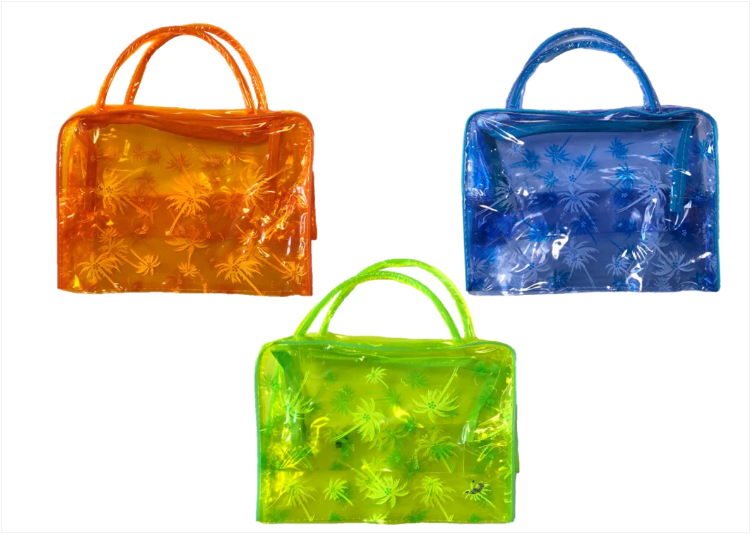 Bathroom Make-up Toiletry Travel Bag with Handles Palm Tree Print 23 x 17 x 8.5 cm Assorted Colours