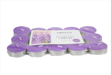 Beautifully Scented Opella Lavender 12 Tealight Candles 3.5 Hour Burn Time