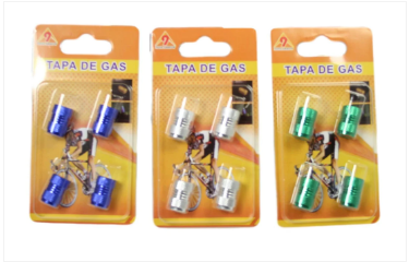 Bike Bicycle Metal Screw On Gas Caps Suitable For All Bikes 3 Assorted Colours 4 Pack