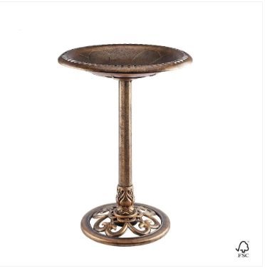 Bird Bath Antique Brass Effect Garden Decoration