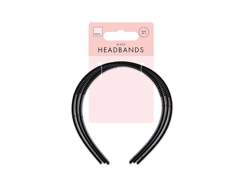 Black Headband 3pk