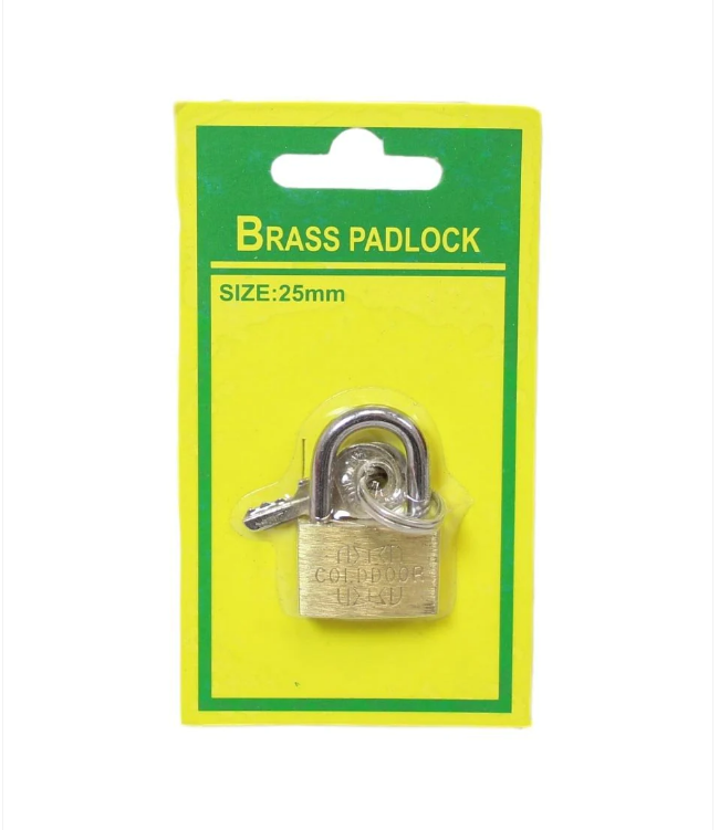 Brass Padlock Diy Home Suitcase Gold Door Padlock With 2 Keys 25mm