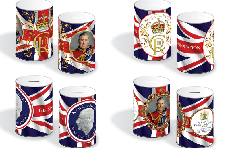 Coronation King Charles III Money Tin Small 100 x 150 mm (24 Pcs)