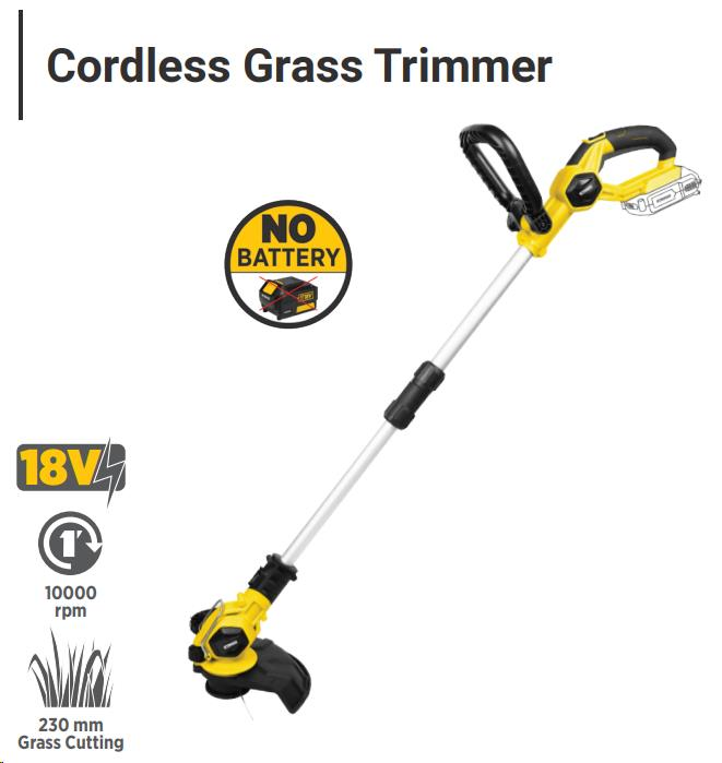 CORDLESS GRASS TRIMMER 18V * WITHOUT BATTERY