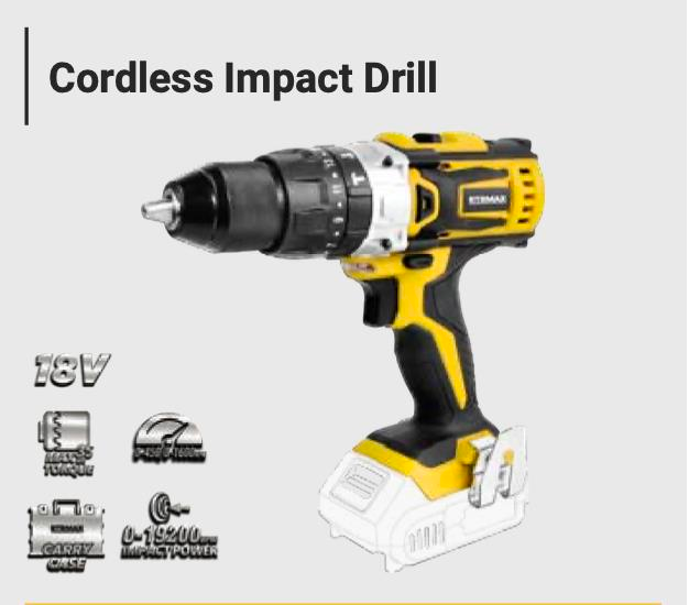 CORDLESS IMPACT DRILL WITHOUT BATTERY 18V RTRMAX