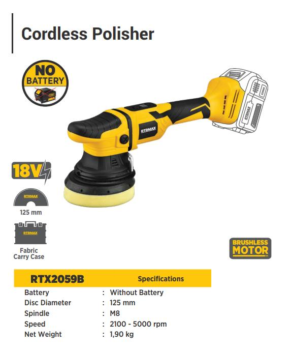 CORDLESS POLISHER 18V * WITHOUT BATTERY