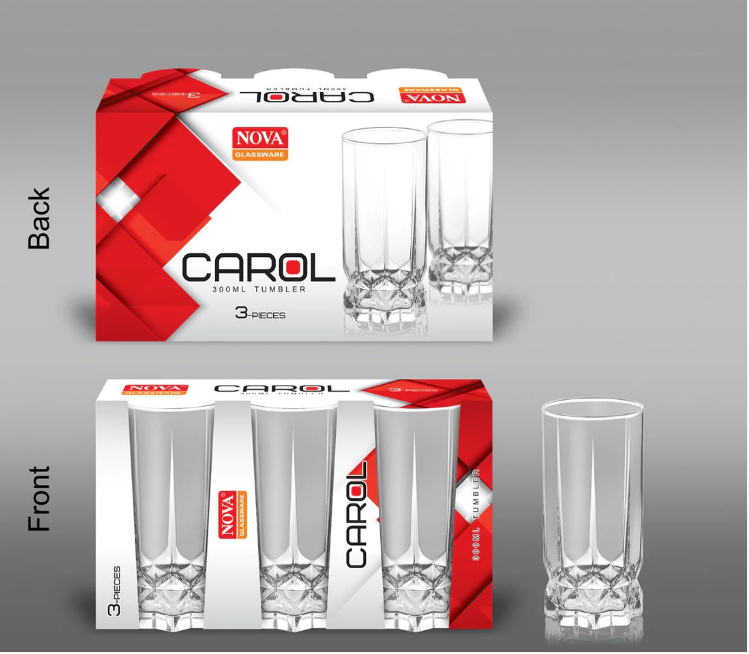 Carol Glass Tumblers 300ml 3Pc Set