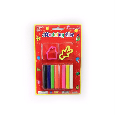 Childrens Assorted Colour Modelling Clay With Stencil