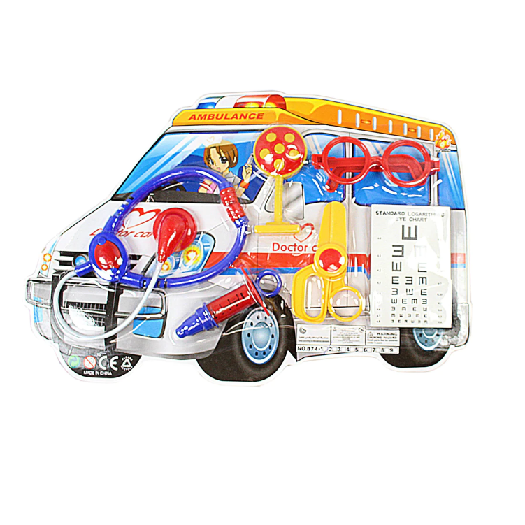 Childrens Boys Girls Doctor Ambulance Playing Set With Eye Chart