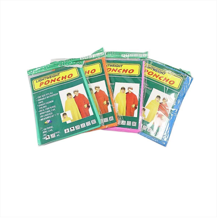 Childrens Boys Girls Lightweight Poncho 100% Waterproof Raincoat 45'' x 72''