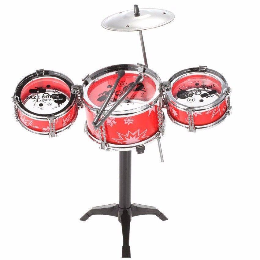Childrens Drum Kit Jazz Drum Set Big Band Musical Fun for Children Kids Toy Red/Blue