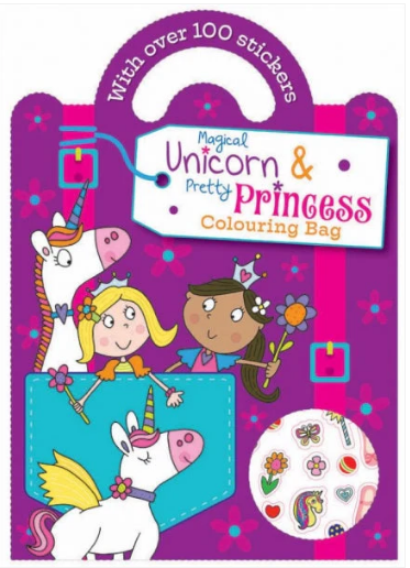 Childrens Fun Activity Colouring Bag With Over 100 Stickers 2 Designs