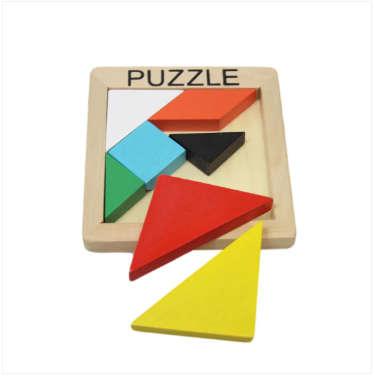 Childrens Fun Wooden PUZZLE Assorted Blocks Square Childrens Puzzle 10cm