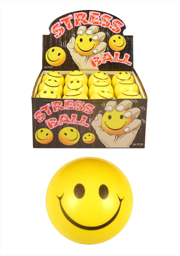 Childrens Playing Indoor Ball Smiley Yellow Face Stress Ball 7cm