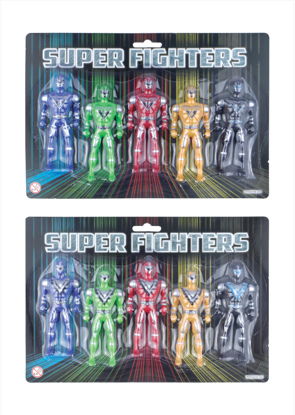 Childrens Super Fighters 5 Assorted Colours 10cm