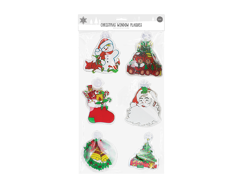 Christmas Window Plaques - 6 Pack