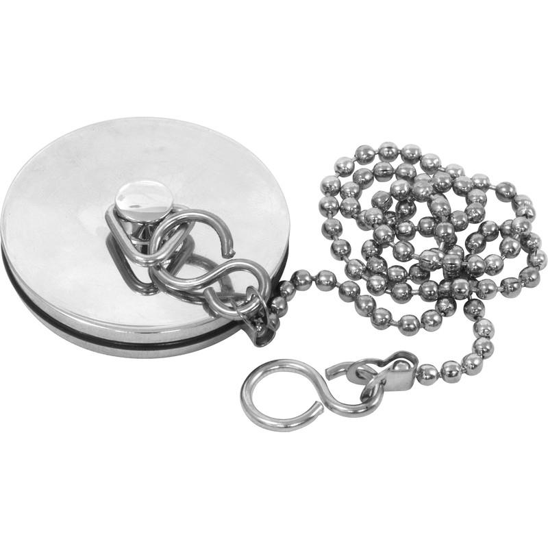 Chrome Metal Bathroom Bath Plug And Chain Heavy Duty 5cm /50mm