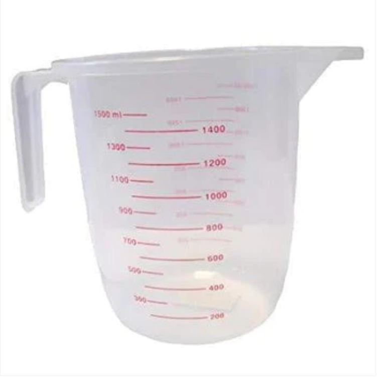Classic Clear Plastic Kitchen Home Measuring Jug Max 1500 ml