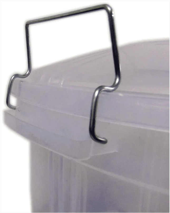 Clear Plastic Bucket With Lid Carry Handle Storage Container Box Bin 50 Litre