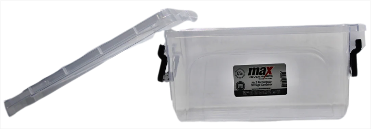 Clear Plastic Rectangle Storage Box 1.75 Litre 20 x 14 x 10 cm