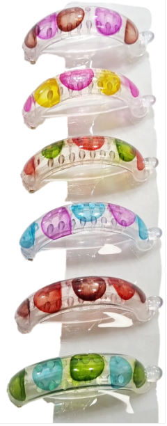 Colourful Hair Clip Accessories Dot Design Clear Plastic Assorted Colours