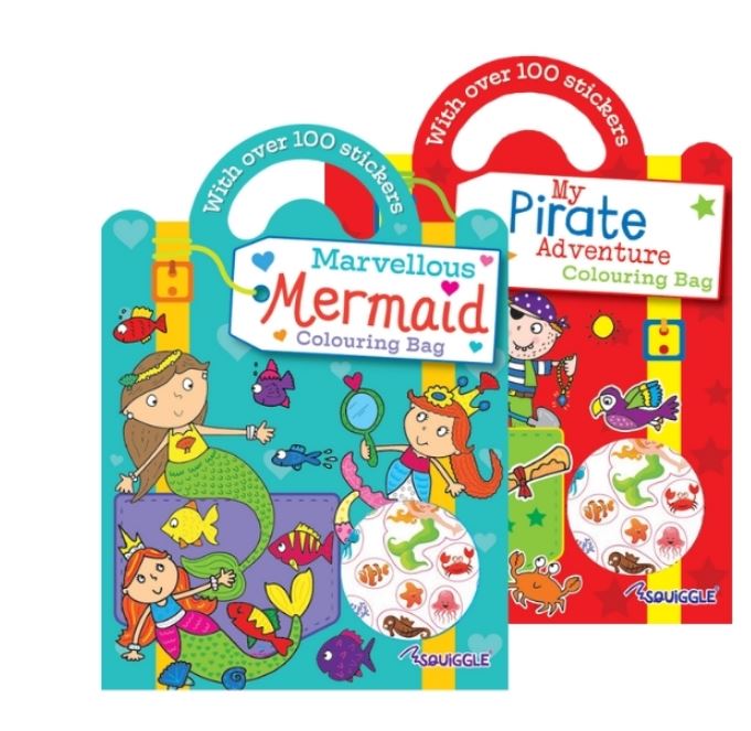 Colouring & Sticker Bag Book Mermaid & Pirate