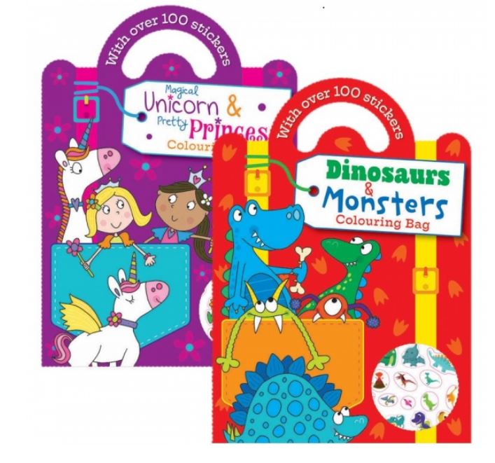 Colouring & Sticker Bag Book Monster & Unicorn