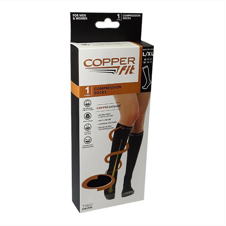 Copper Fit Compression Socks Suitable For Men And Women Size L/XL Health Home